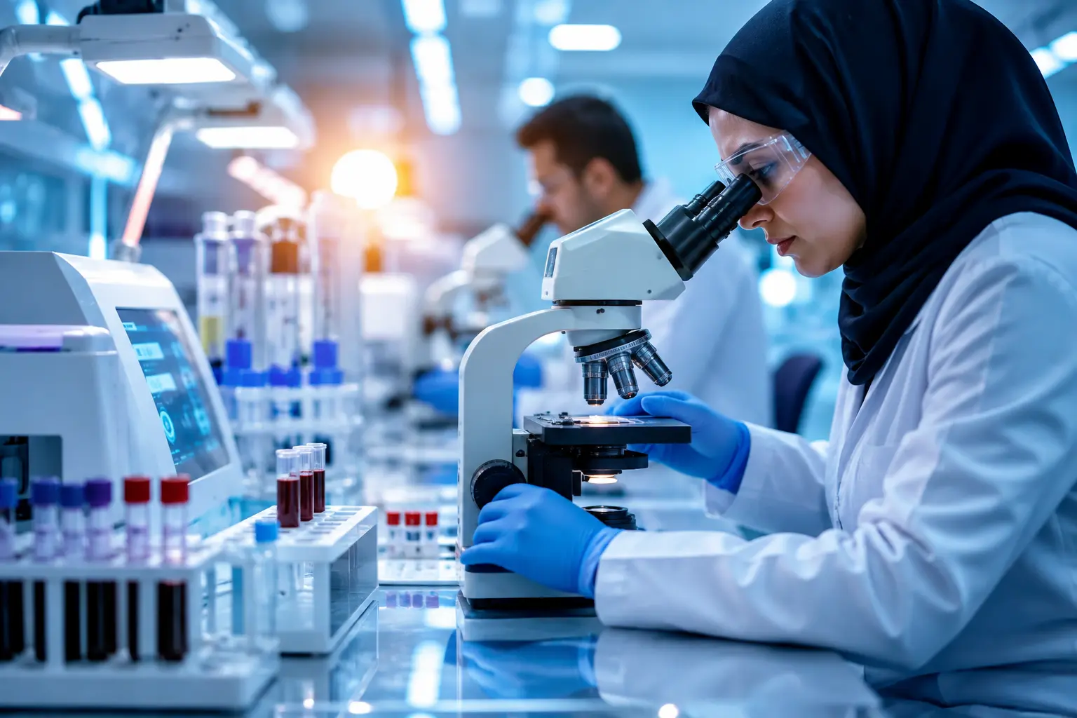 فريق مختبر وتين القلب داخل المختبر